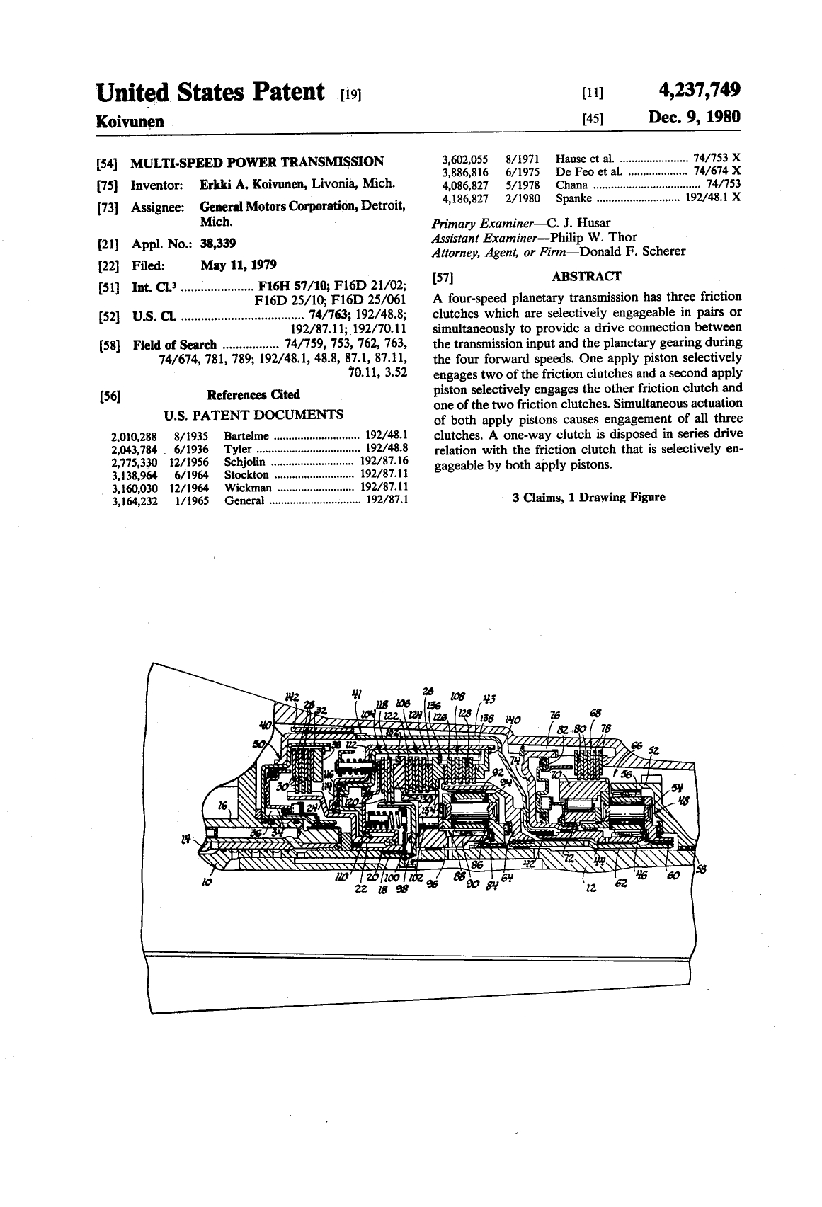 Patent US4237749A Image 1